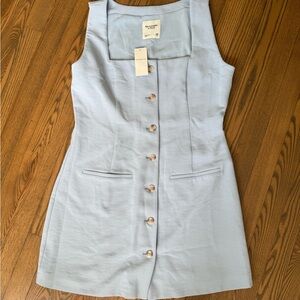 NWT Abercrombie Light Blue Button-Front Mini Dress